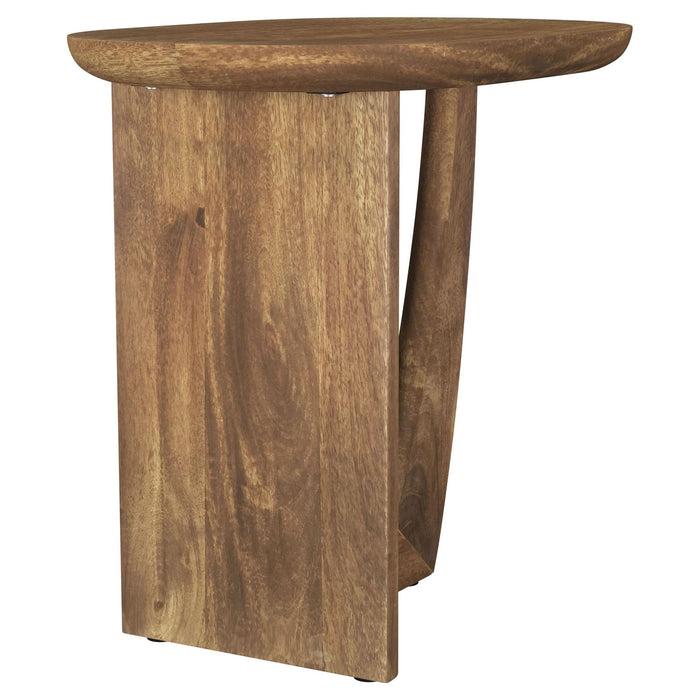 Fletcher Oval Solid Mango Wood Accent Side Table Brown - Walo Furniture