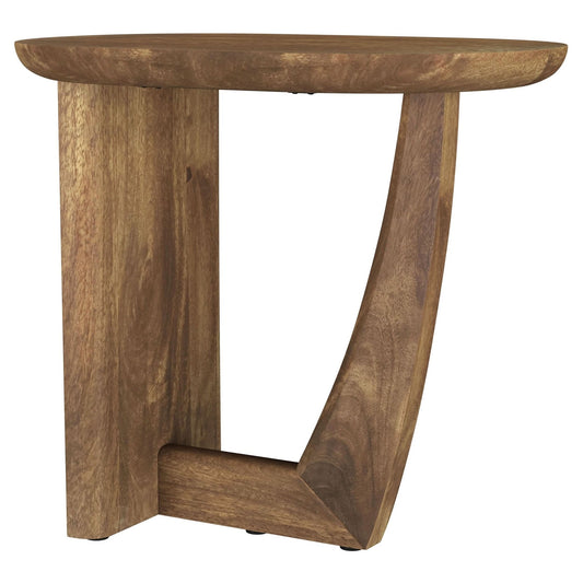 Fletcher Oval Solid Mango Wood Accent Side Table Brown - Walo Furniture