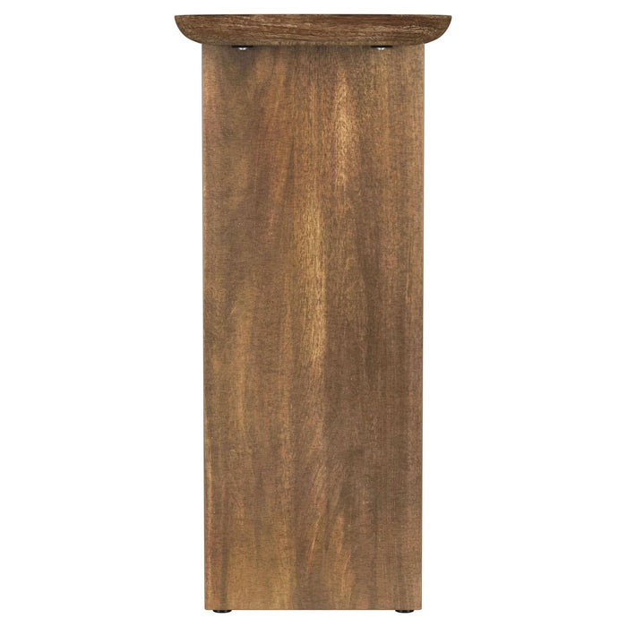 Fletcher Oval Solid Mango Wood Entryway Console Table Brown - Walo Furniture