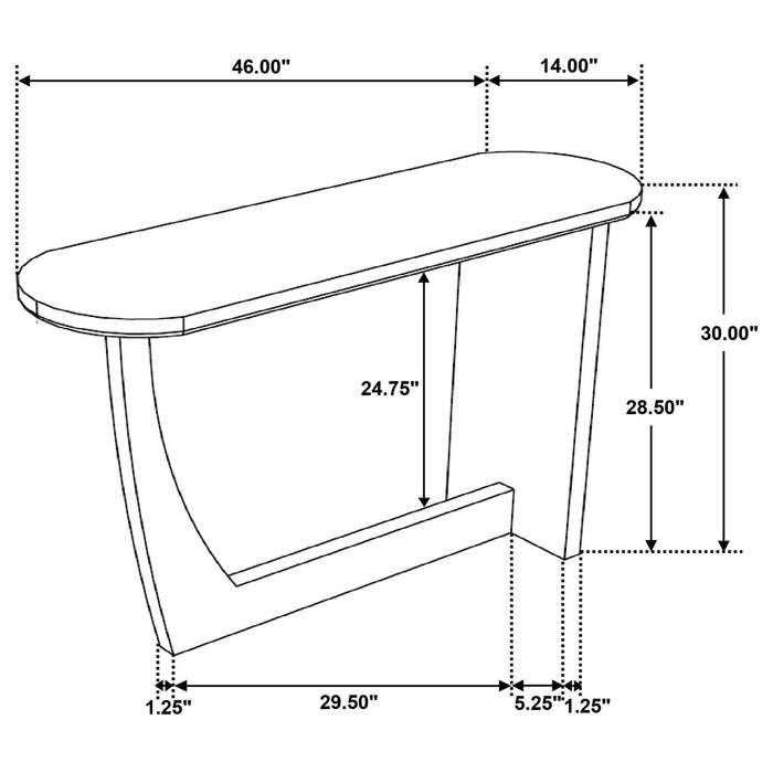 Fletcher Oval Solid Mango Wood Entryway Console Table Brown - Walo Furniture