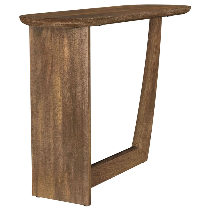 Fletcher Oval Solid Mango Wood Entryway Console Table Brown - Walo Furniture