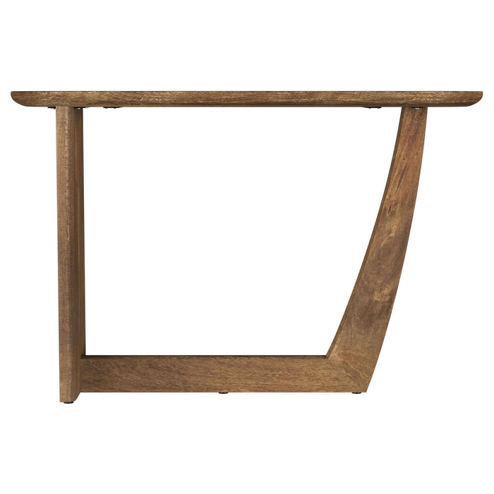 Fletcher Oval Solid Mango Wood Entryway Console Table Brown - Walo Furniture