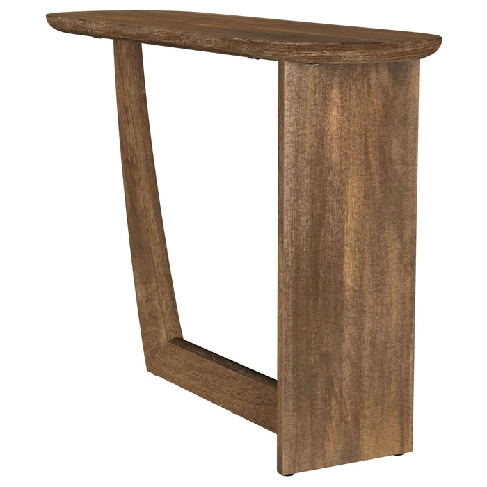 Fletcher Oval Solid Mango Wood Entryway Console Table Brown - Walo Furniture