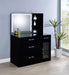 Flora 2 - drawer Vanity Set with LED Mirror Black High Gloss - Walo Furniture