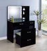 Flora 2 - drawer Vanity Set with LED Mirror Black High Gloss - Walo Furniture