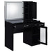 Flora 2 - drawer Vanity Set with LED Mirror Black High Gloss - Walo Furniture