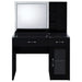 Flora 2 - drawer Vanity Set with LED Mirror Black High Gloss - Walo Furniture