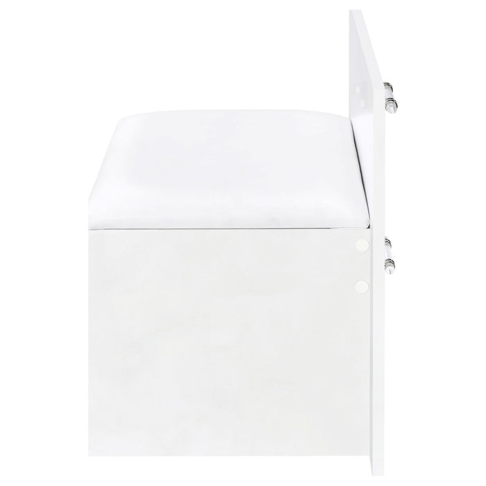 Flora 2 - drawer Vanity Set with LED Mirror White High Gloss - Walo Furniture