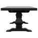 Florence 126 - inch Extension Dining Table Distressed Black - Walo Furniture