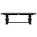 Florence 126 - inch Extension Dining Table Distressed Black - Walo Furniture