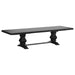 Florence 126 - inch Extension Dining Table Distressed Black - Walo Furniture