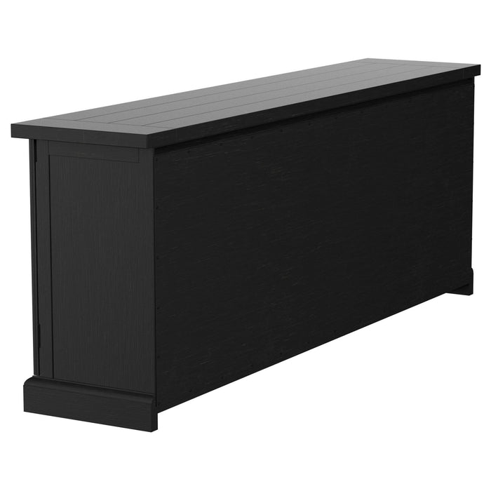 Florence 4 - door Dining Sideboard Buffet Distressed Black - Walo Furniture