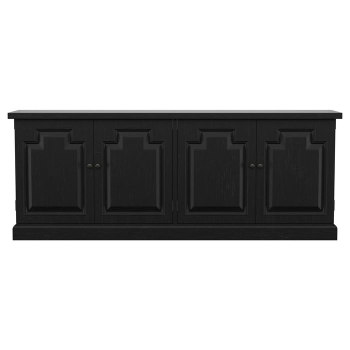 Florence 4 - door Dining Sideboard Buffet Distressed Black - Walo Furniture