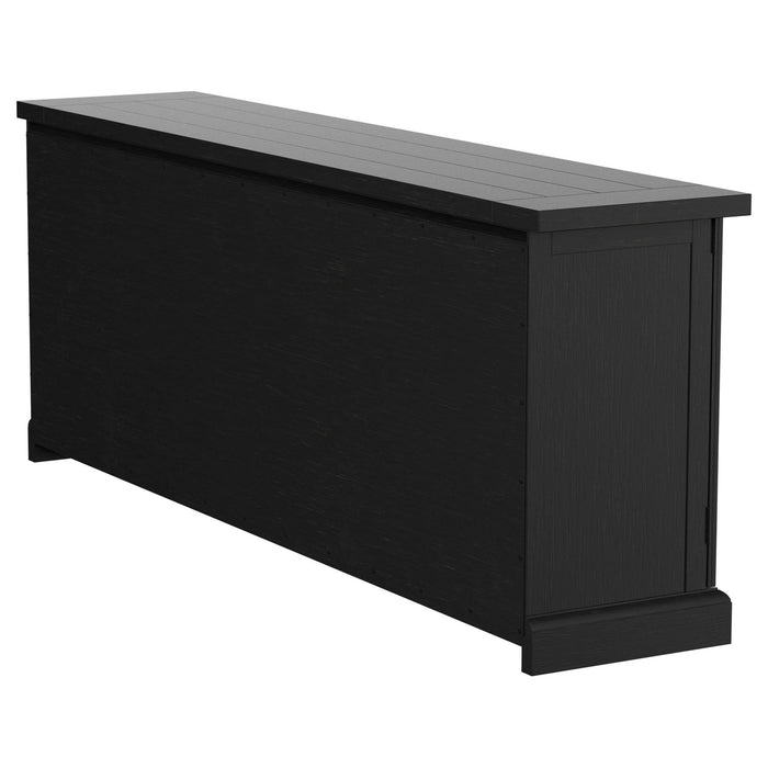 Florence 4 - door Dining Sideboard Buffet Distressed Black - Walo Furniture