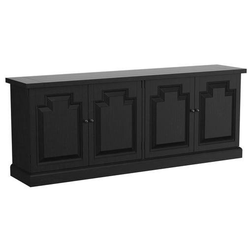 Florence 4 - door Dining Sideboard Buffet Distressed Black - Walo Furniture