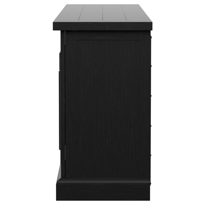 Florence 4 - door Dining Sideboard Buffet Distressed Black - Walo Furniture