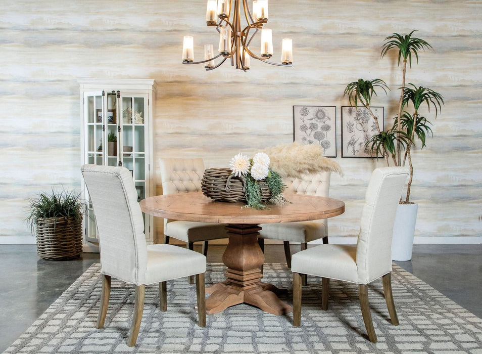 Florence 5 - piece Round Dining Table Set Rustic Honey - Walo Furniture