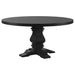 Florence Round 60 - inch Pedestal Base Dining Table Black - Walo Furniture