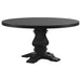 Florence Round 60 - inch Pedestal Base Dining Table Black - Walo Furniture