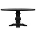 Florence Round 60 - inch Pedestal Base Dining Table Black - Walo Furniture