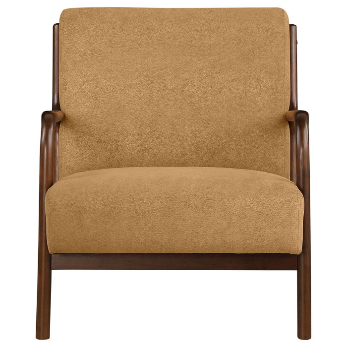 Foster Upholstered Wood Frame Accent Chair Honey - Walo Furniture