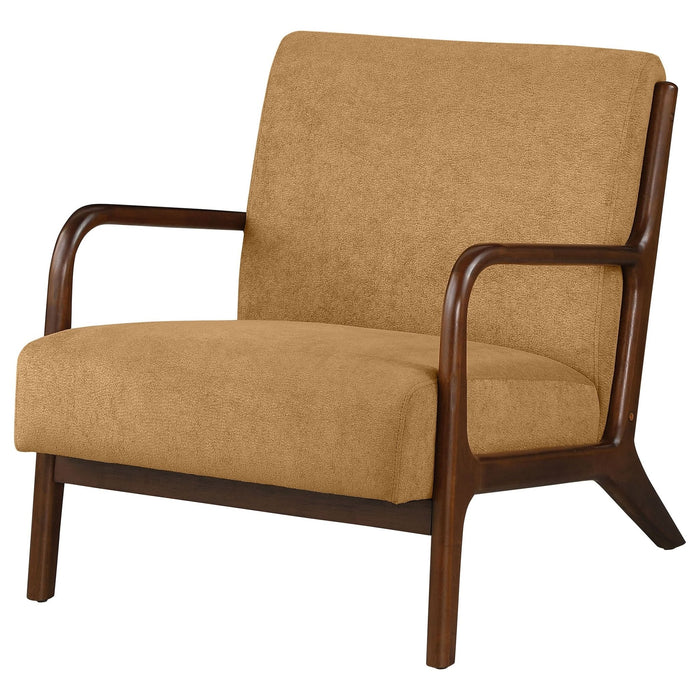 Foster Upholstered Wood Frame Accent Chair Honey - Walo Furniture