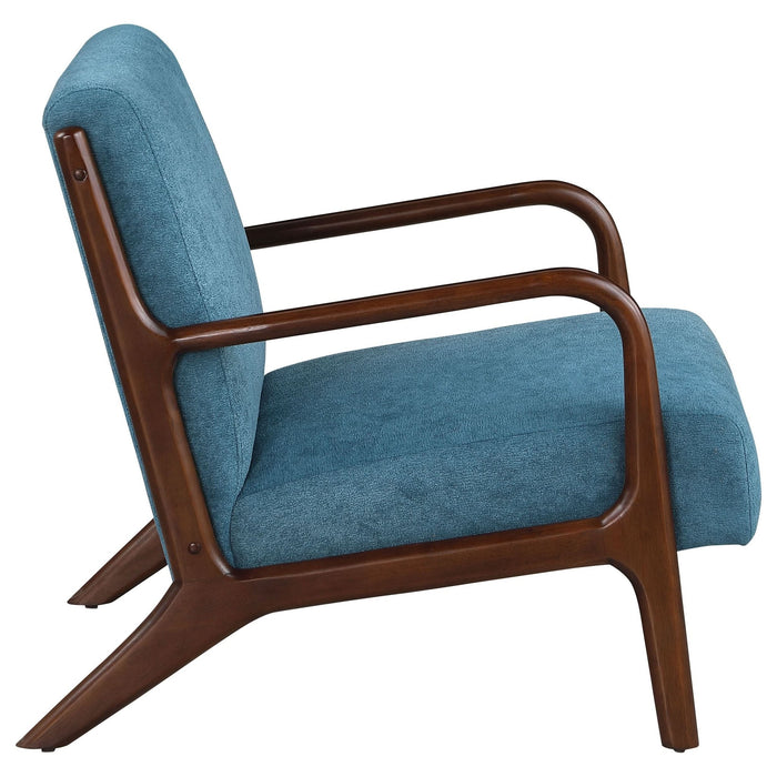 Foster Upholstered Wood Frame Accent Chair Peacock Blue - Walo Furniture