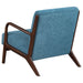 Foster Upholstered Wood Frame Accent Chair Peacock Blue - Walo Furniture