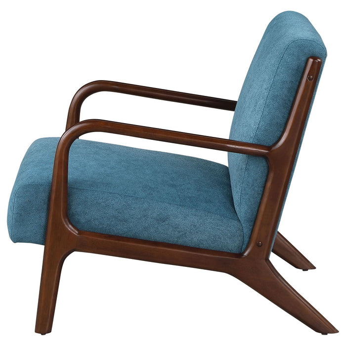 Foster Upholstered Wood Frame Accent Chair Peacock Blue - Walo Furniture