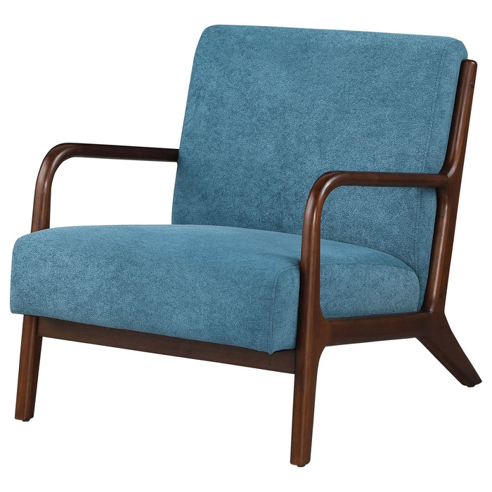 Foster Upholstered Wood Frame Accent Chair Peacock Blue - Walo Furniture