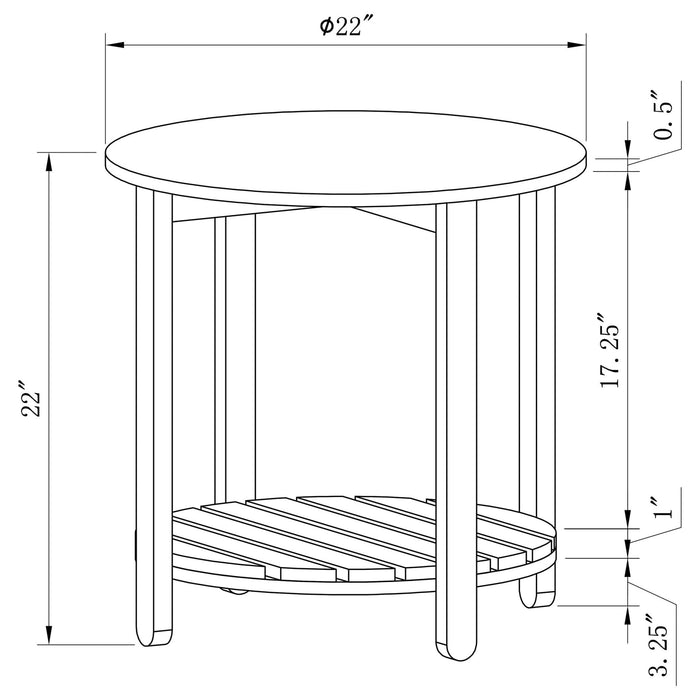 Fowler 1 - shelf Round Engineered Wood Coffee Table Natural - Walo Furniture