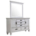 Franco 5 - drawer Dresser with Mirror Distressed White - Walo Furniture