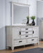 Franco 5 - drawer Dresser with Mirror Distressed White - Walo Furniture