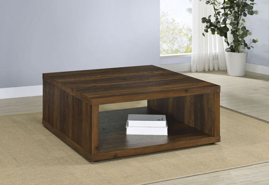 Frisco Square Engineered Wood Coffee Table Dark Pine - Walo Furniture