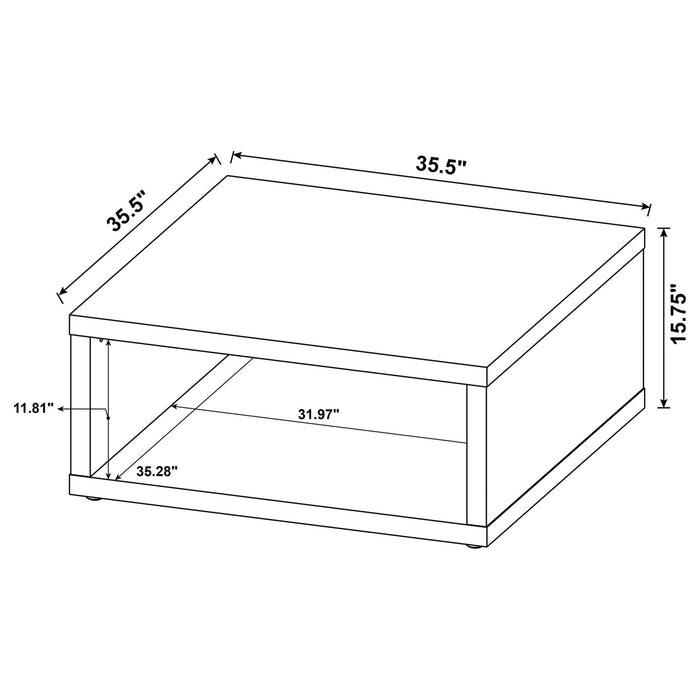 Frisco Square Engineered Wood Coffee Table Dark Pine - Walo Furniture