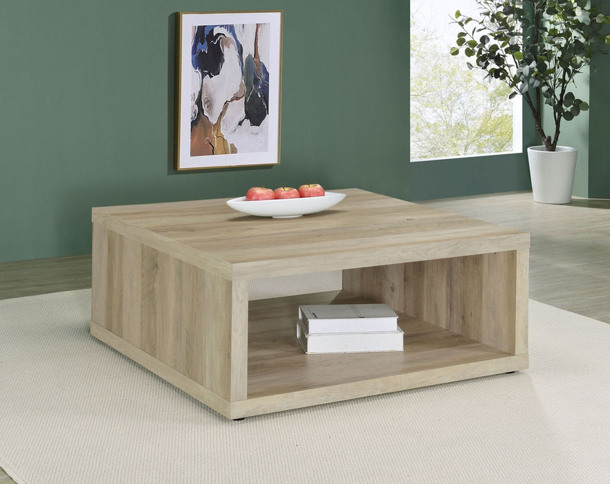 Frisco Square Engineered Wood Coffee Table Distressed Pine - Walo Furniture