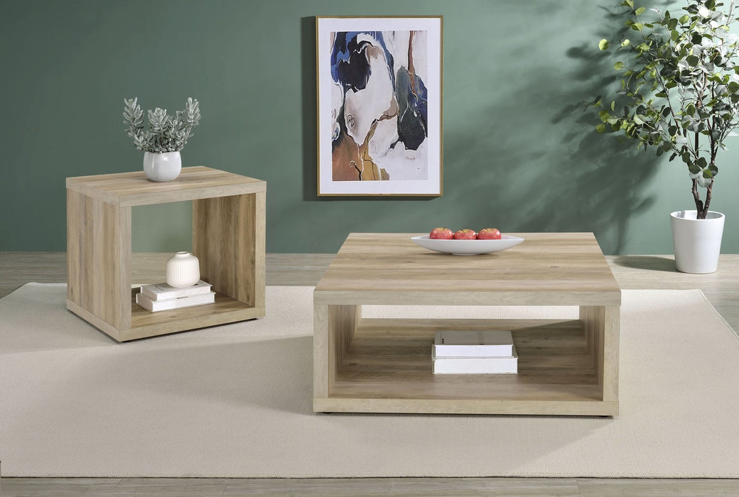 Frisco Square Engineered Wood Coffee Table Distressed Pine - Walo Furniture