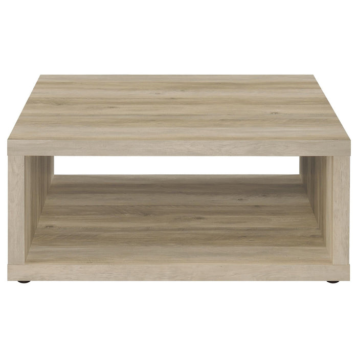 Frisco Square Engineered Wood Coffee Table Distressed Pine - Walo Furniture