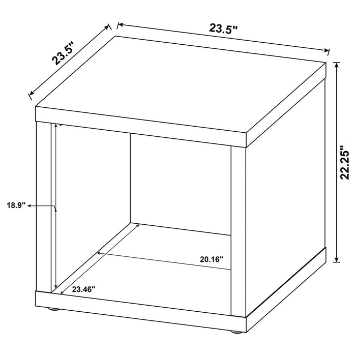 Frisco Square Engineered Wood Side End Table Dark Pine - Walo Furniture