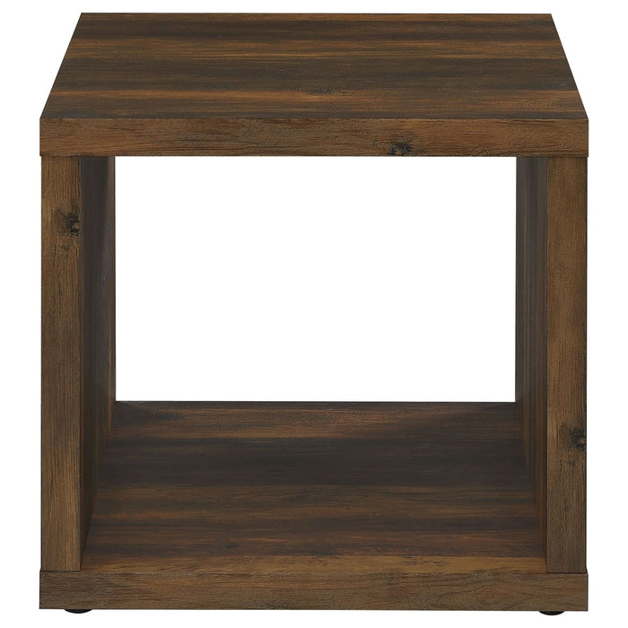 Frisco Square Engineered Wood Side End Table Dark Pine - Walo Furniture