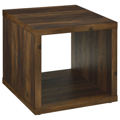 Frisco Square Engineered Wood Side End Table Dark Pine - Walo Furniture