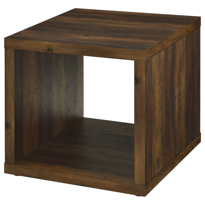 Frisco Square Engineered Wood Side End Table Dark Pine - Walo Furniture