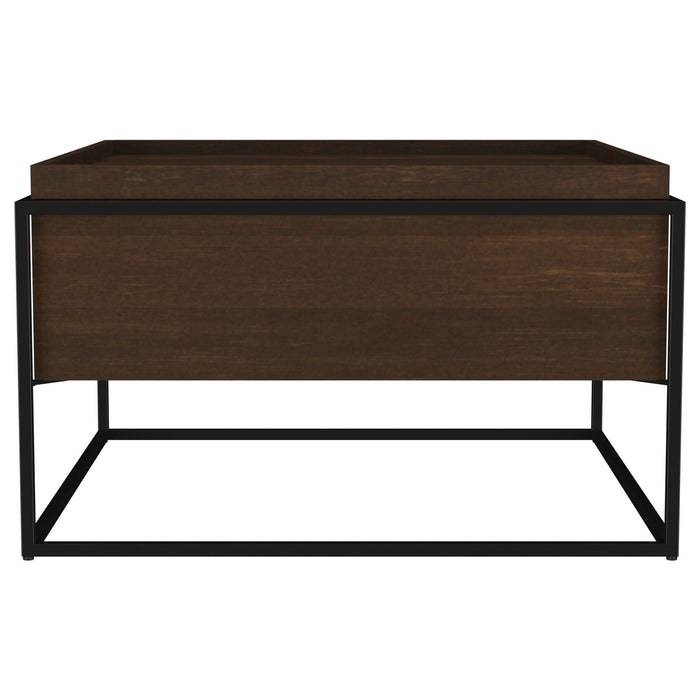 Fulton 30 - inch Square Mango Wood Coffee Table Dark Brown - Walo Furniture