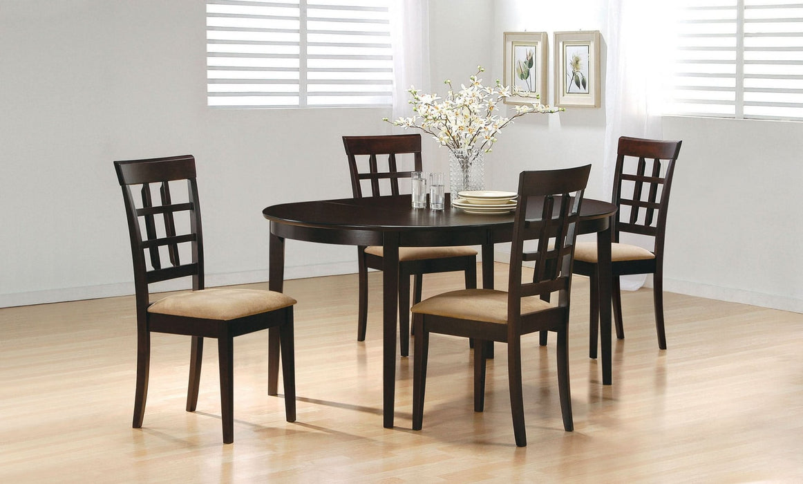 Gabriel 5 - piece Extension Leaf Dining Table Set Cappuccino - Walo Furniture