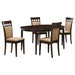 Gabriel 5 - piece Extension Leaf Dining Table Set Cappuccino - Walo Furniture