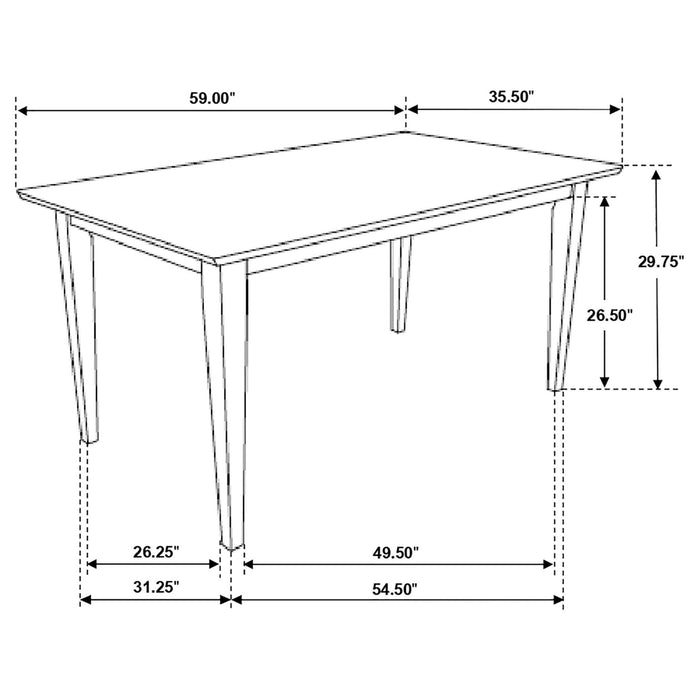 Gabriel 5 - piece Rectangular 59 - inch Dining Set Cappuccino - Walo Furniture