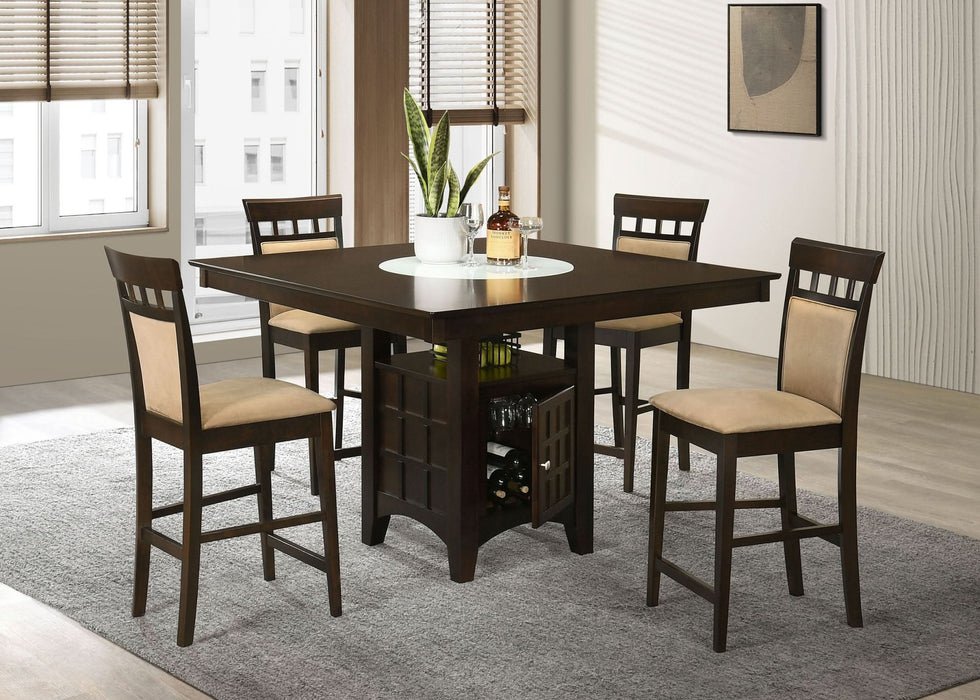 Gabriel 5 - piece Square Counter Height Dining Set Cappuccino - Walo Furniture