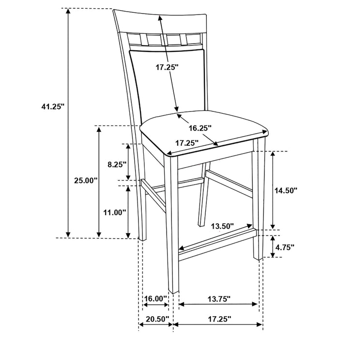 Gabriel 5 - piece Square Counter Height Dining Set Cappuccino - Walo Furniture