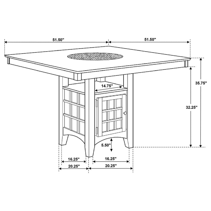 Gabriel 5 - piece Square Counter Height Dining Set Cappuccino - Walo Furniture