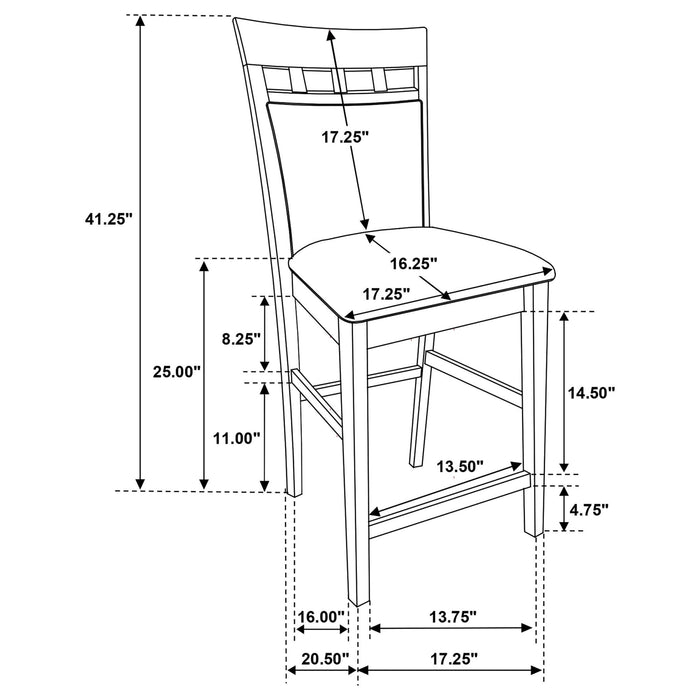 Gabriel 5 - piece Square Counter Height Dining Set Cappuccino - Walo Furniture